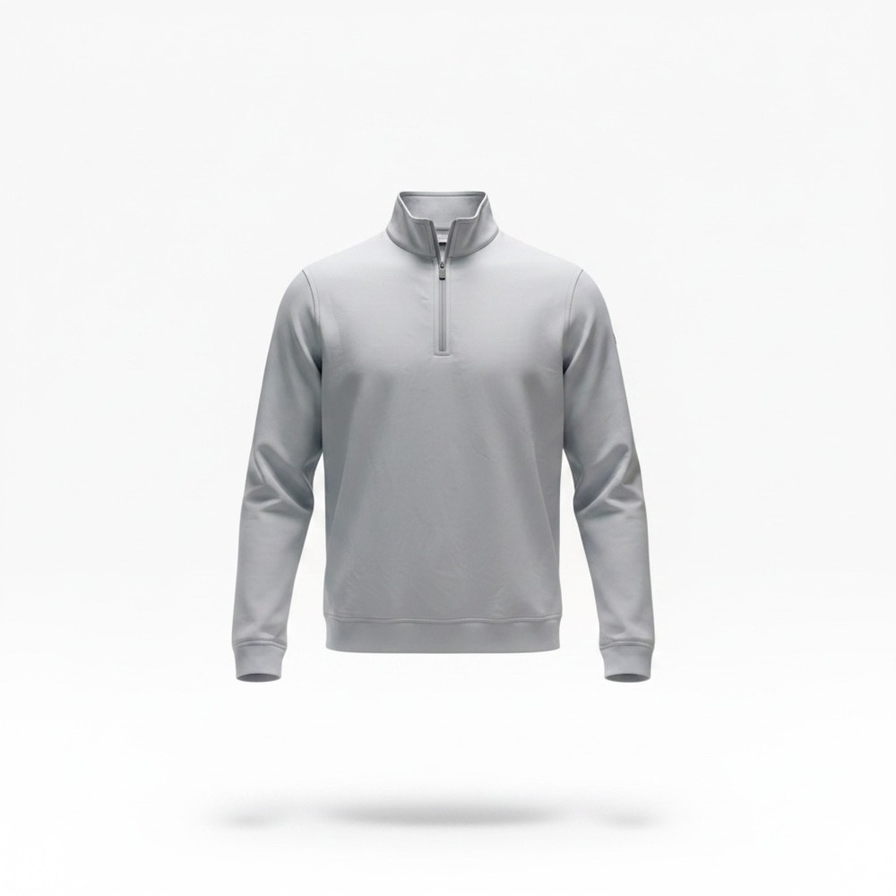 Peter Millar Crown Sport Mens Quarter Zip Pullover Grey ME0EK40 Size M NWT